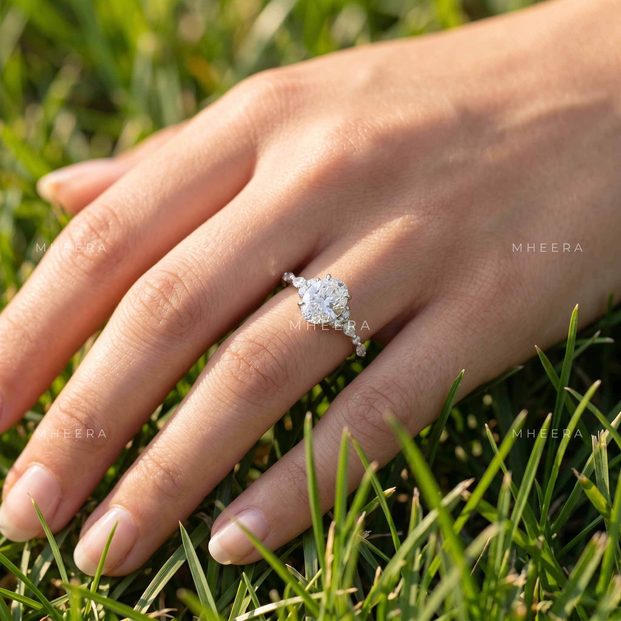 Ethereal Oval Radiance Moissanite Engagement Ring