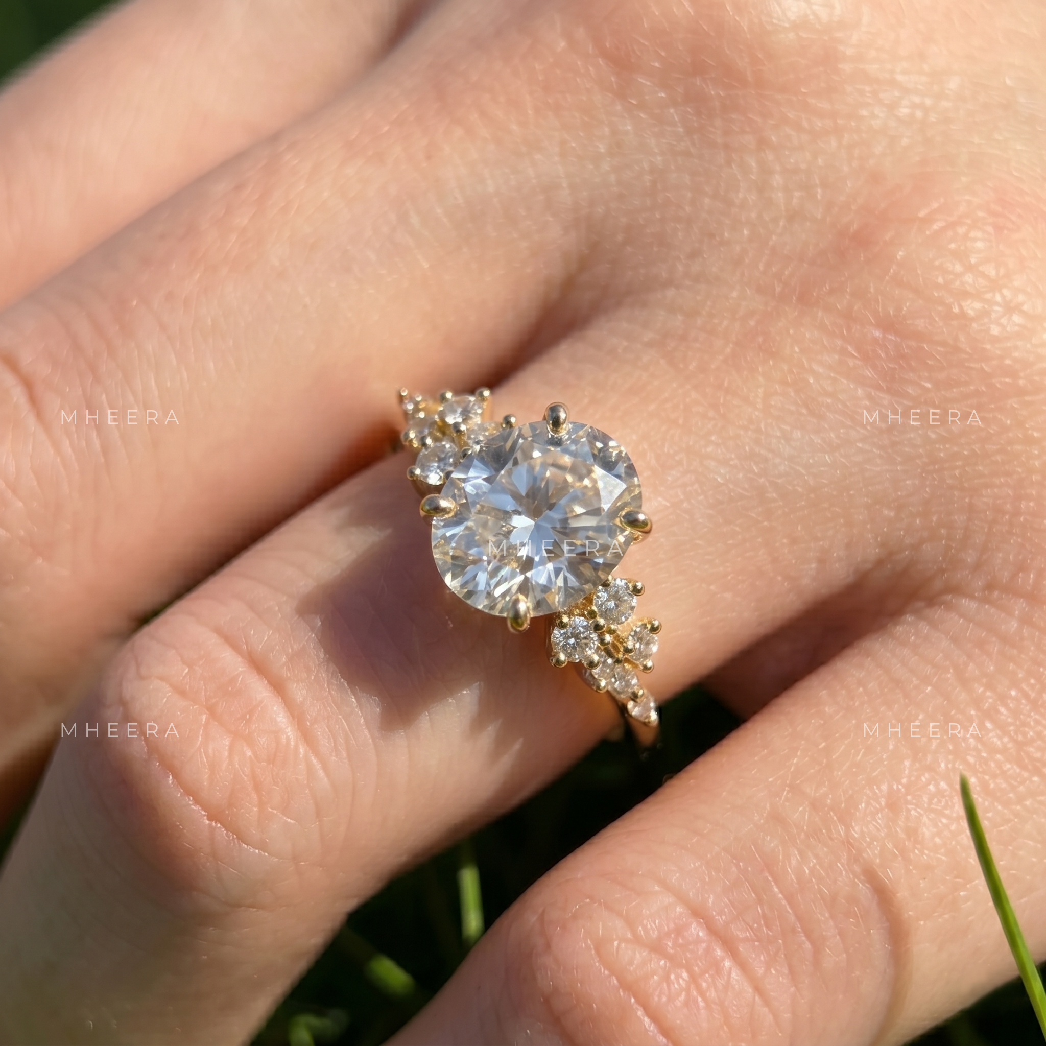 Oval Simulated Diamond Lab Grown Engagement Ring