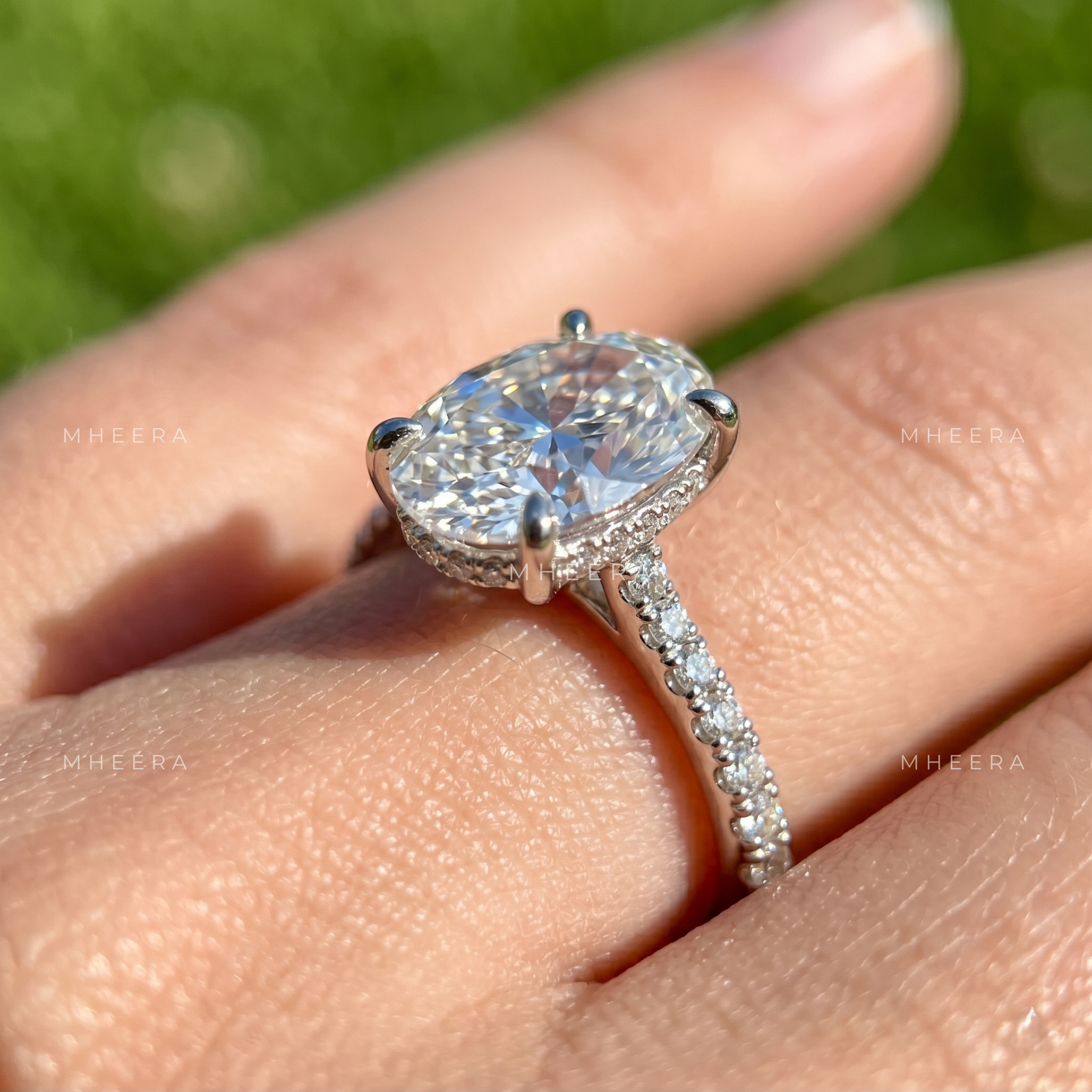 Majestic Oval Brilliance Lab-Grown Diamond Engagement Ring