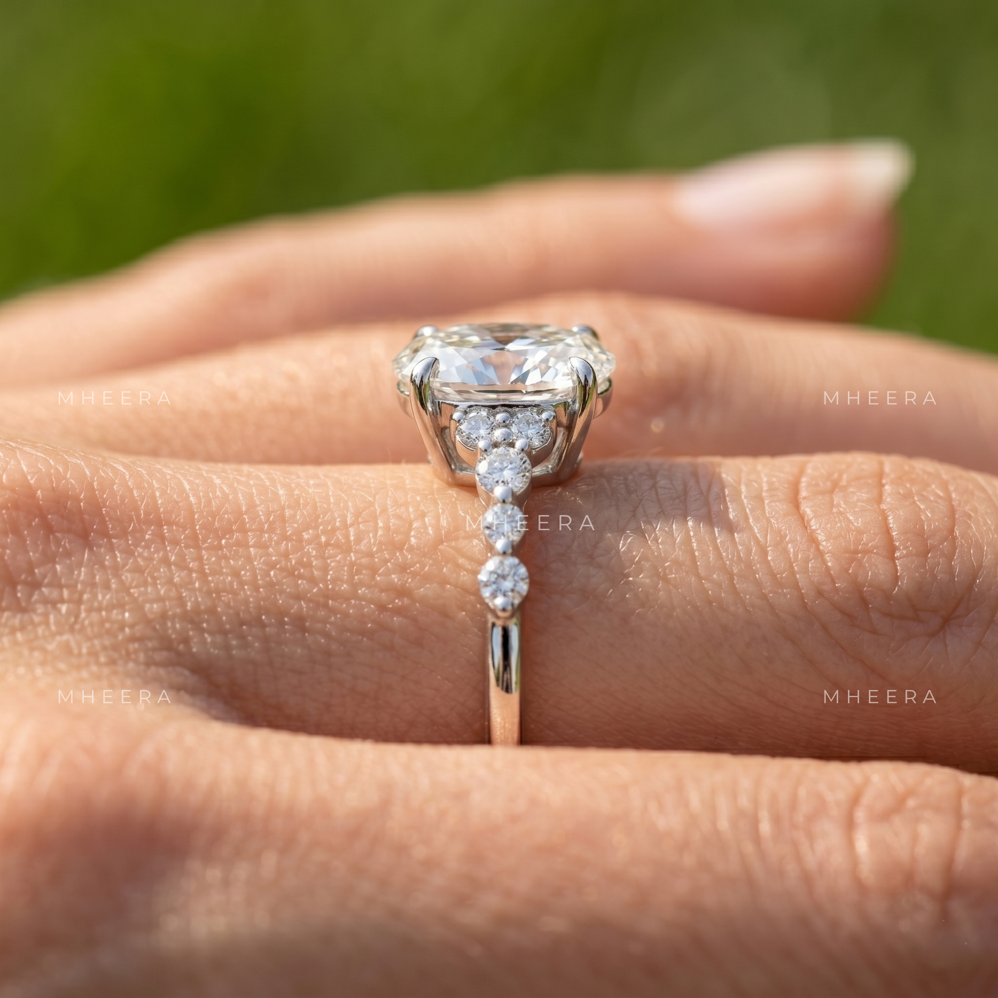 Ethereal Oval Radiance Moissanite Engagement Ring