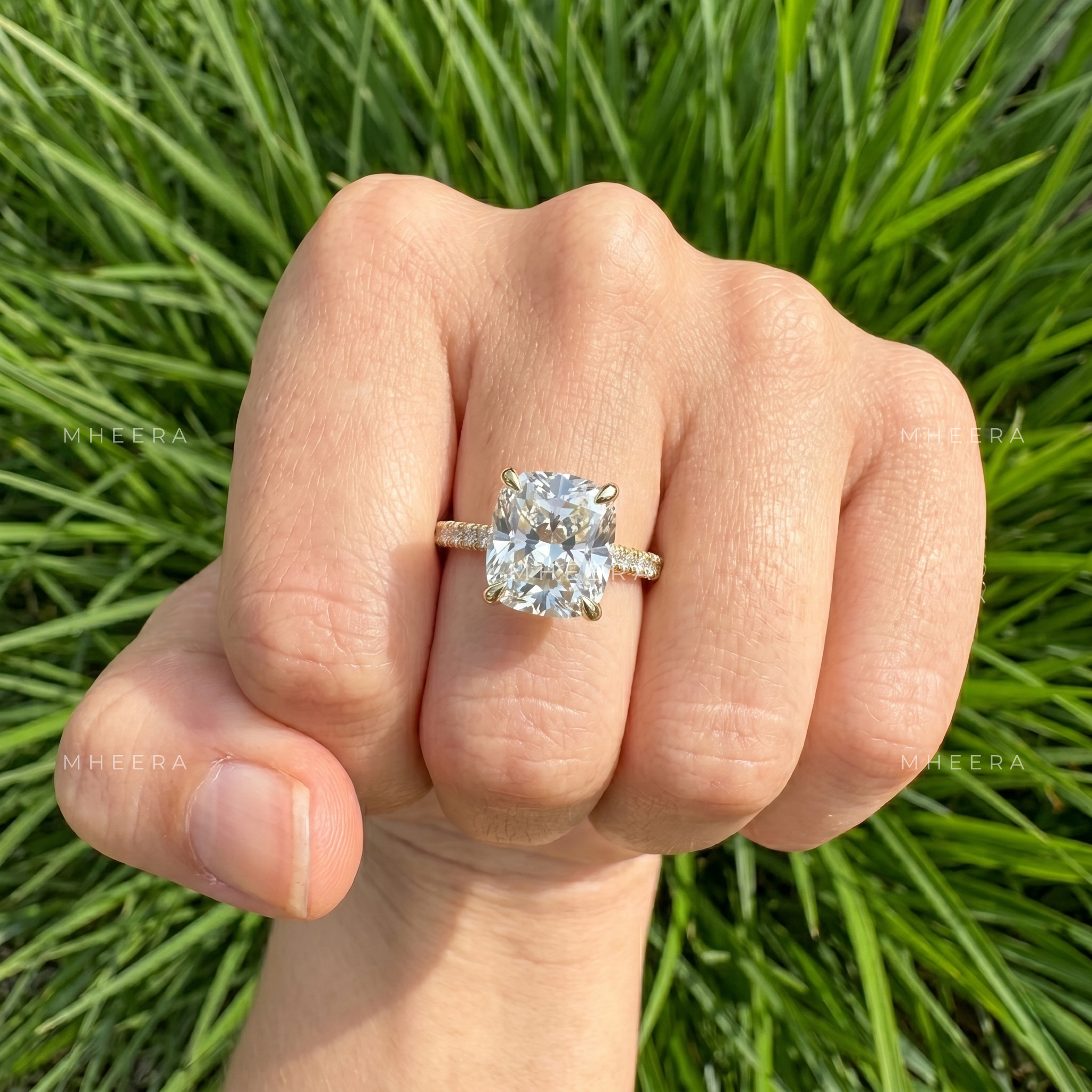 Serenity Cushion Brilliance Lab Grown Engagement Ring