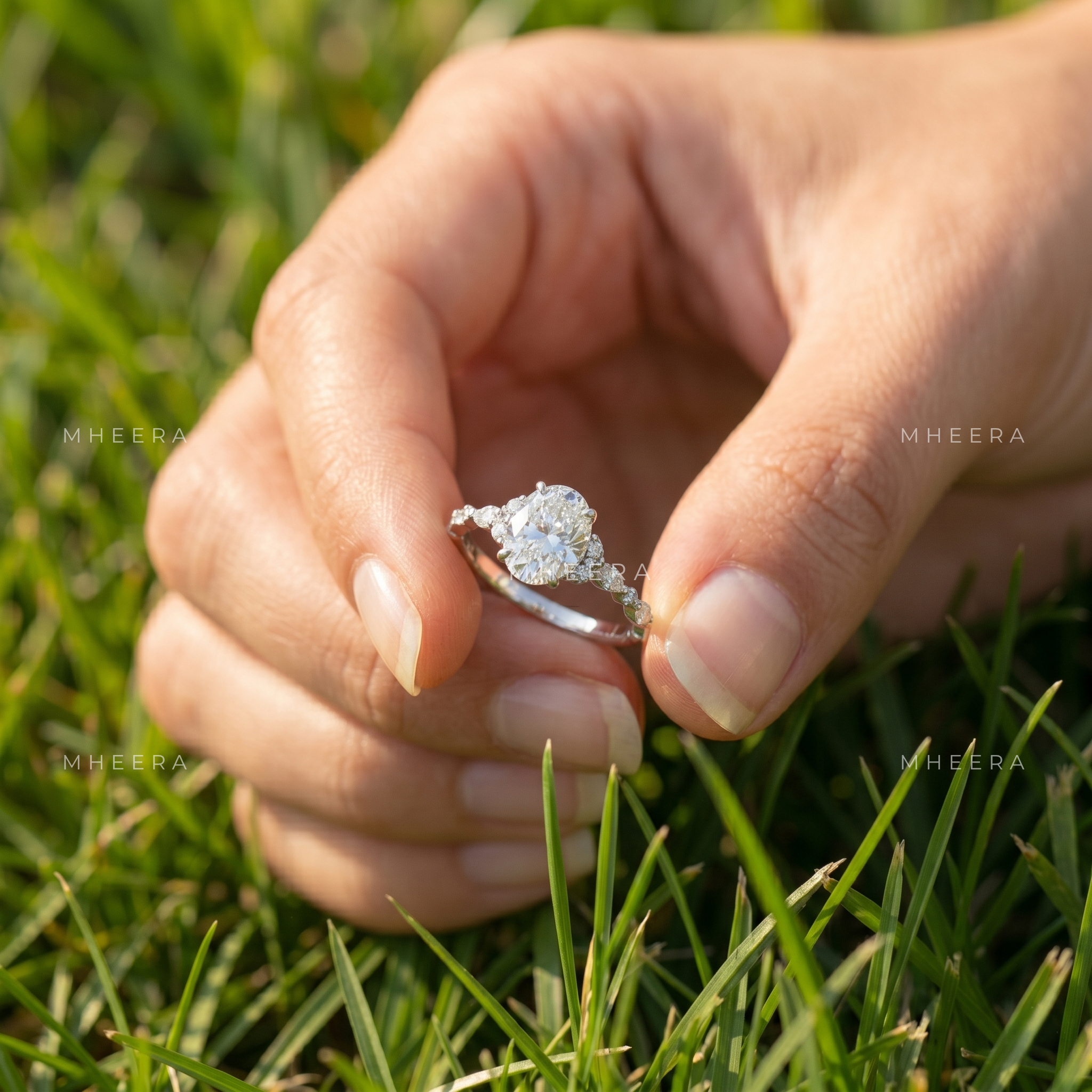 Ethereal Oval Radiance Moissanite Engagement Ring