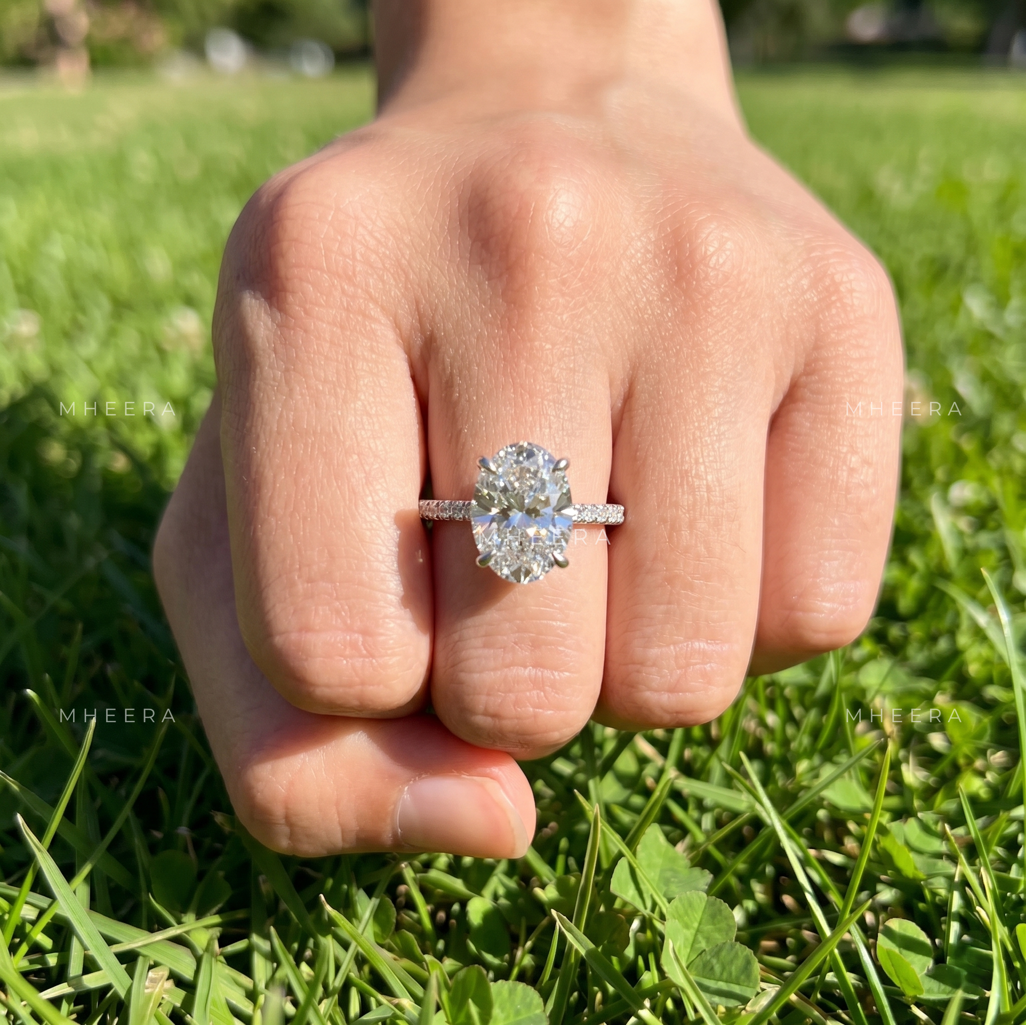 Majestic Oval Brilliance Lab-Grown Diamond Engagement Ring