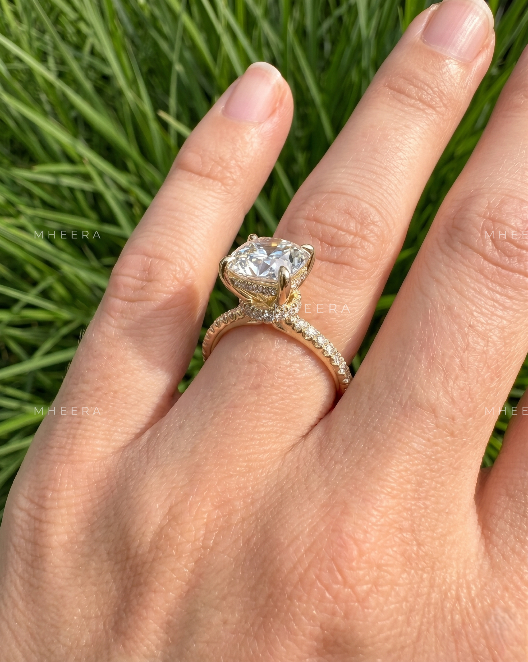 Serenity Cushion Brilliance Lab Grown Engagement Ring
