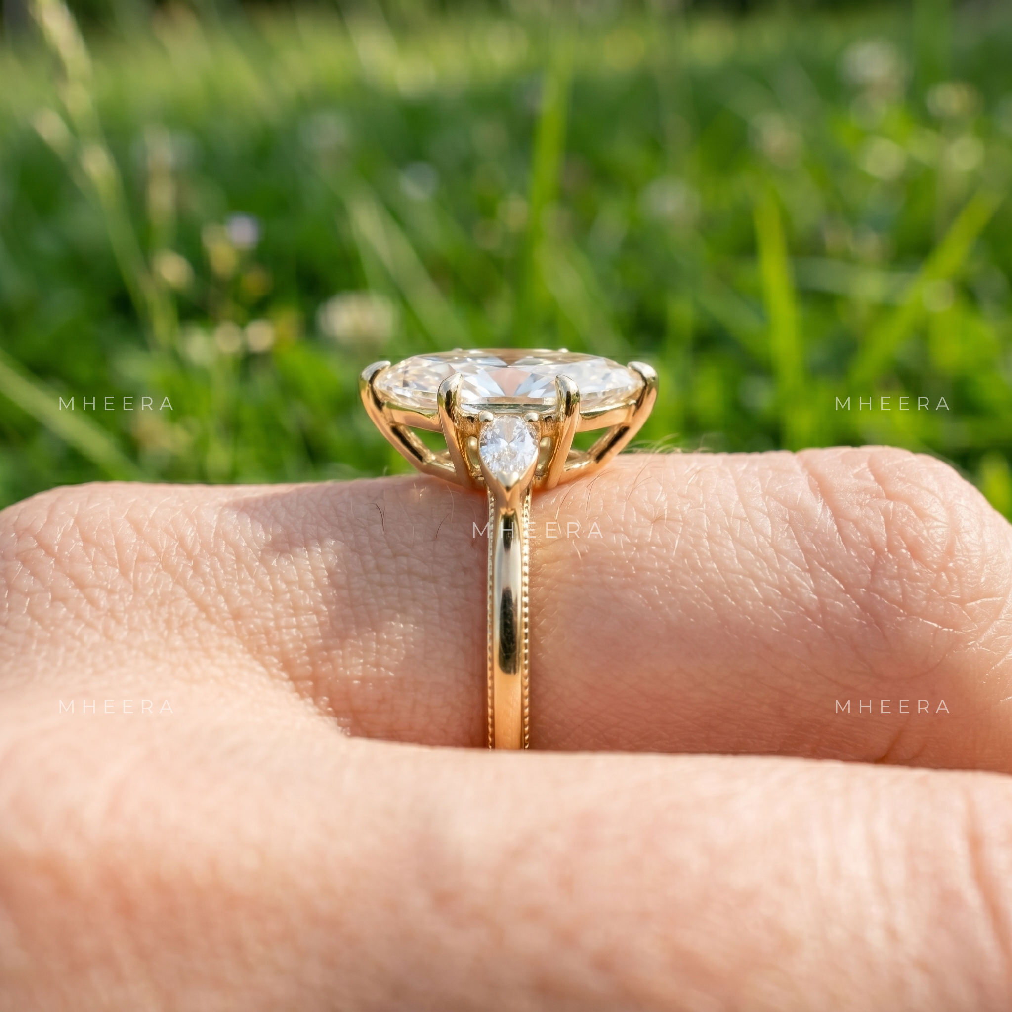 Marquise Cut Lab Grown Diamond Engagement Ring
