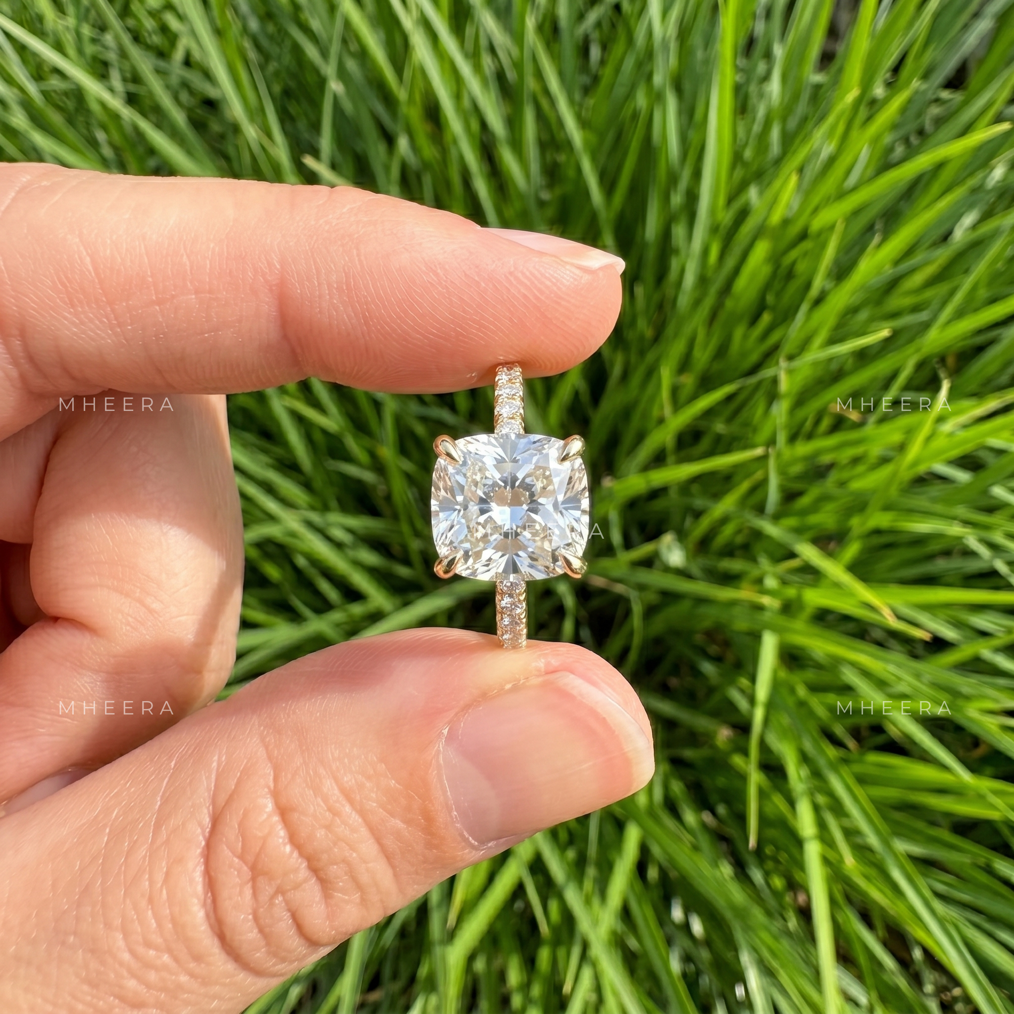Serenity Cushion Brilliance Lab Grown Engagement Ring