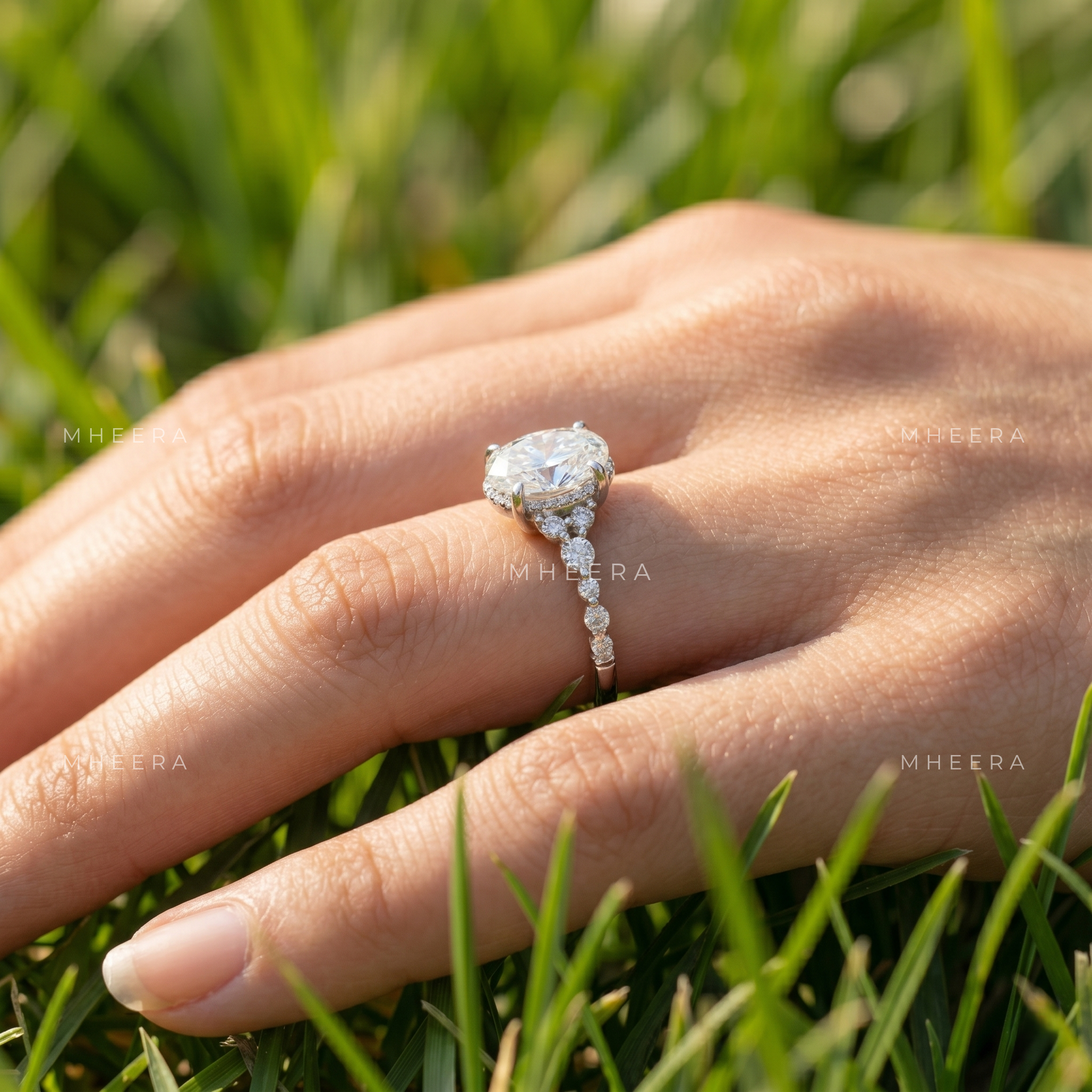 Ethereal Oval Radiance Moissanite Engagement Ring