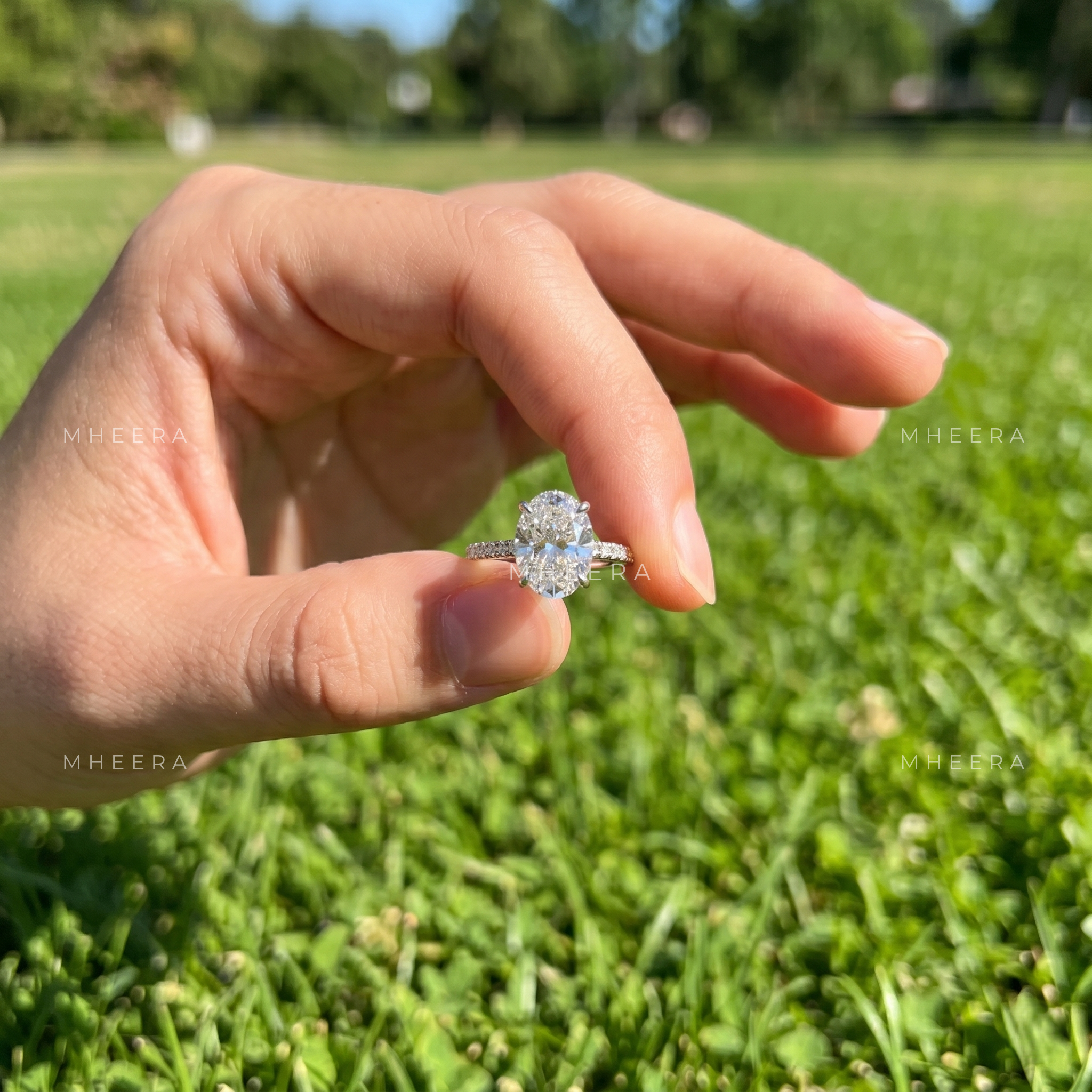Majestic Oval Brilliance Lab-Grown Diamond Engagement Ring