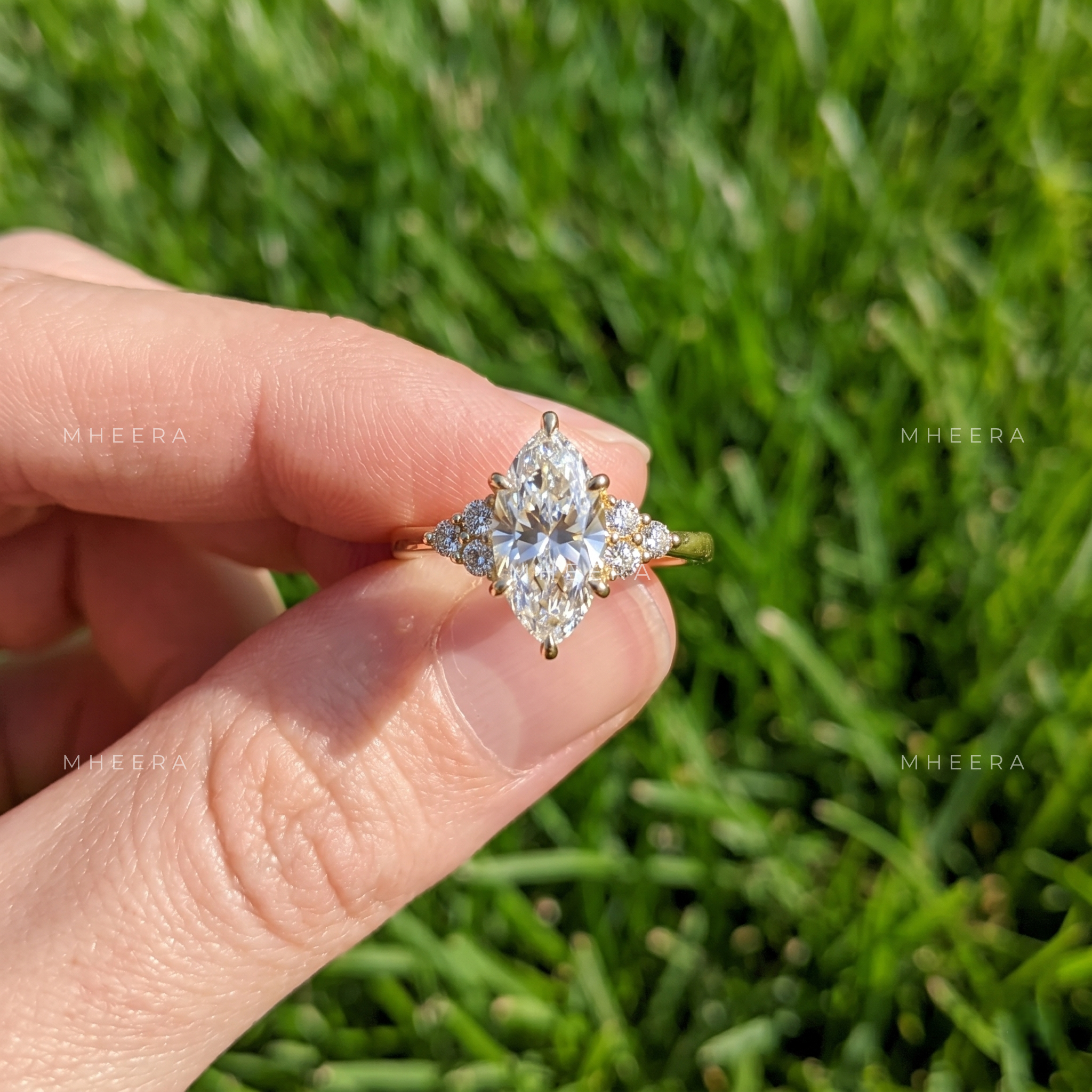 Celestial Marquise Radiance Lab Diamond Engagement Ring