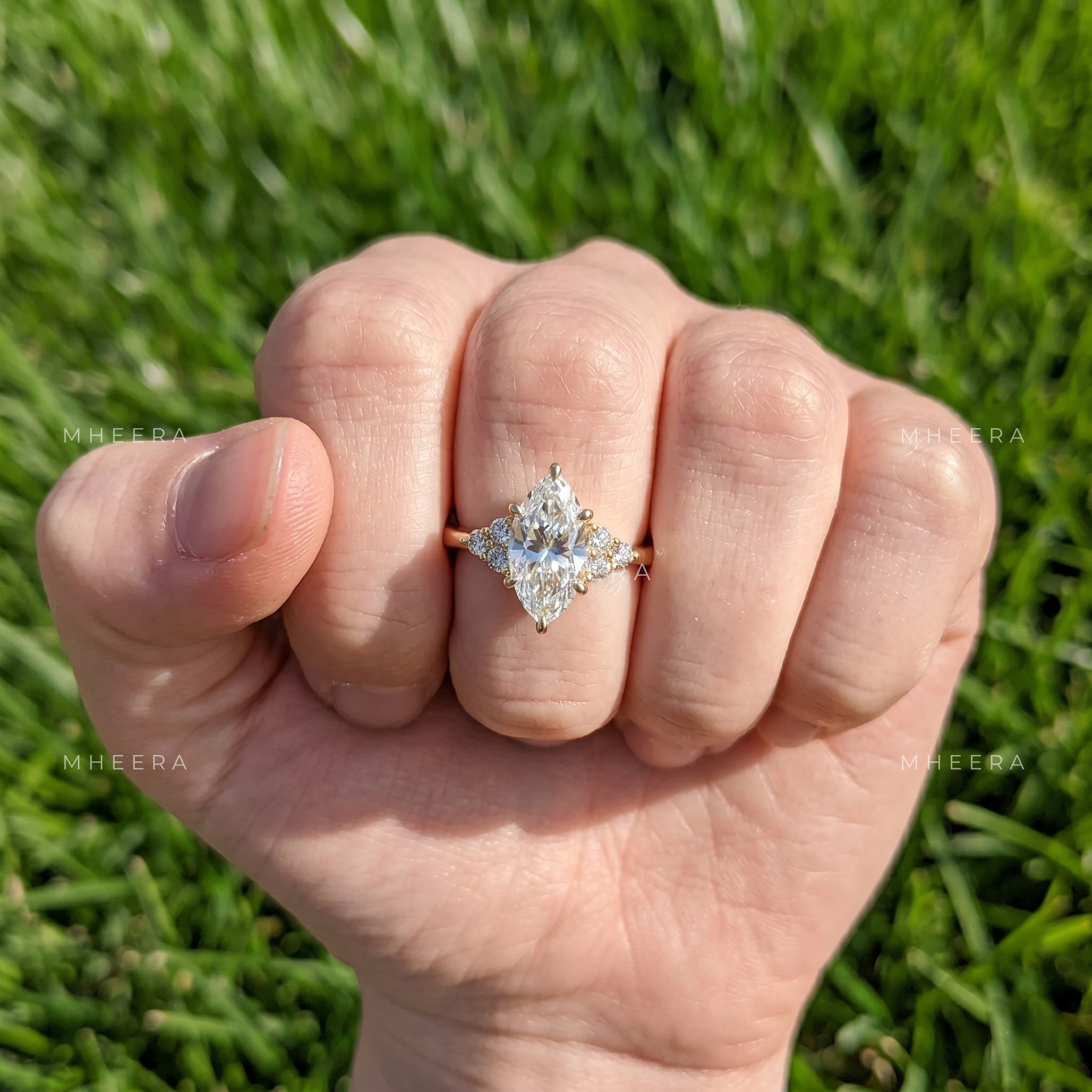 Celestial Marquise Radiance Lab Diamond Engagement Ring