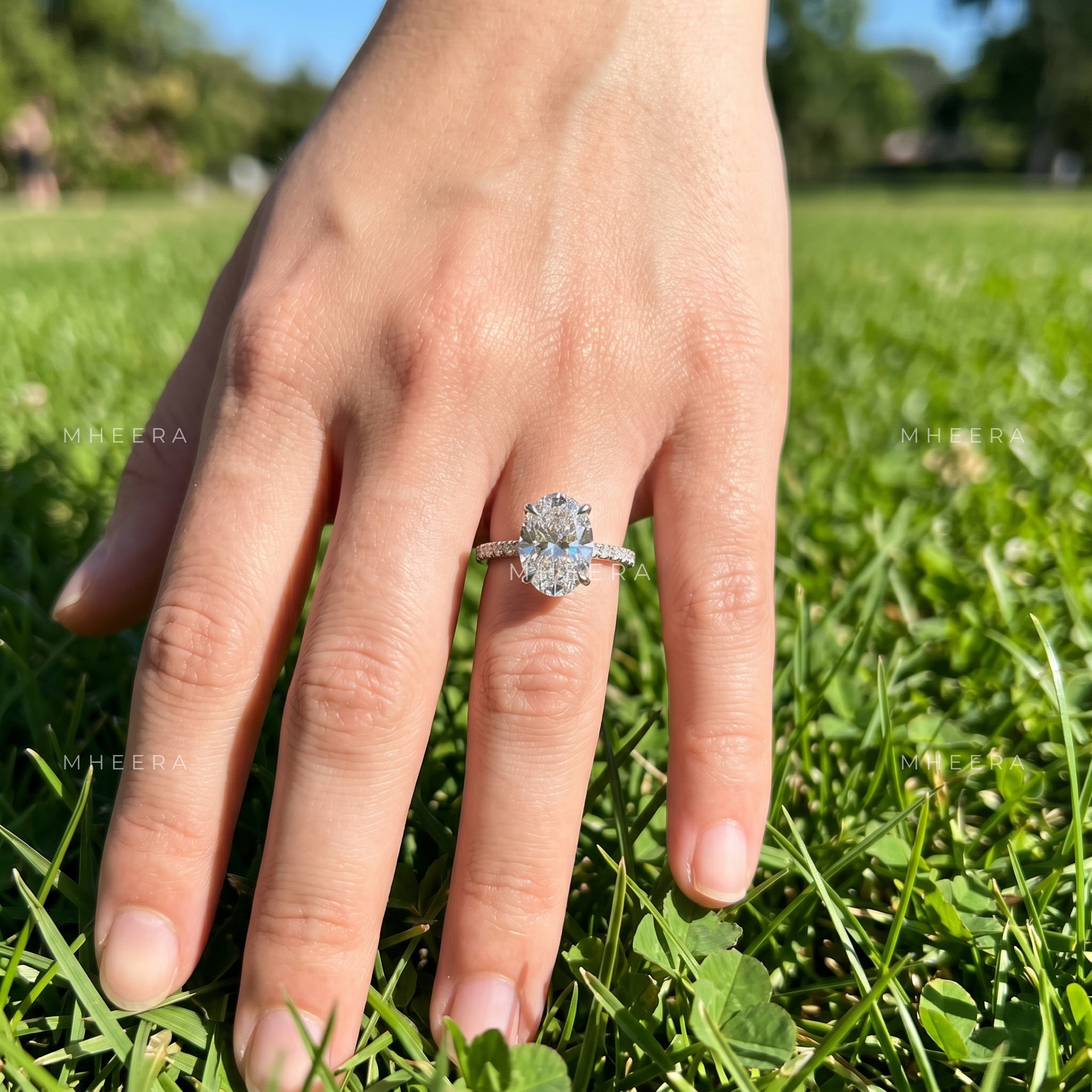 Majestic Oval Brilliance Lab-Grown Diamond Engagement Ring