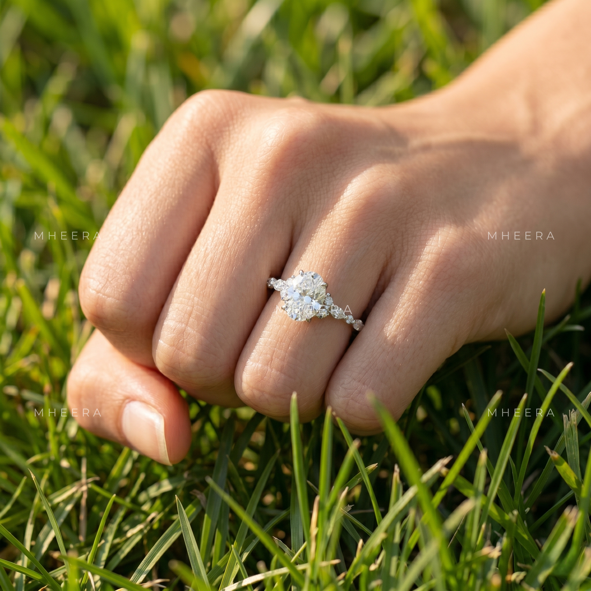Ethereal Oval Radiance Moissanite Engagement Ring