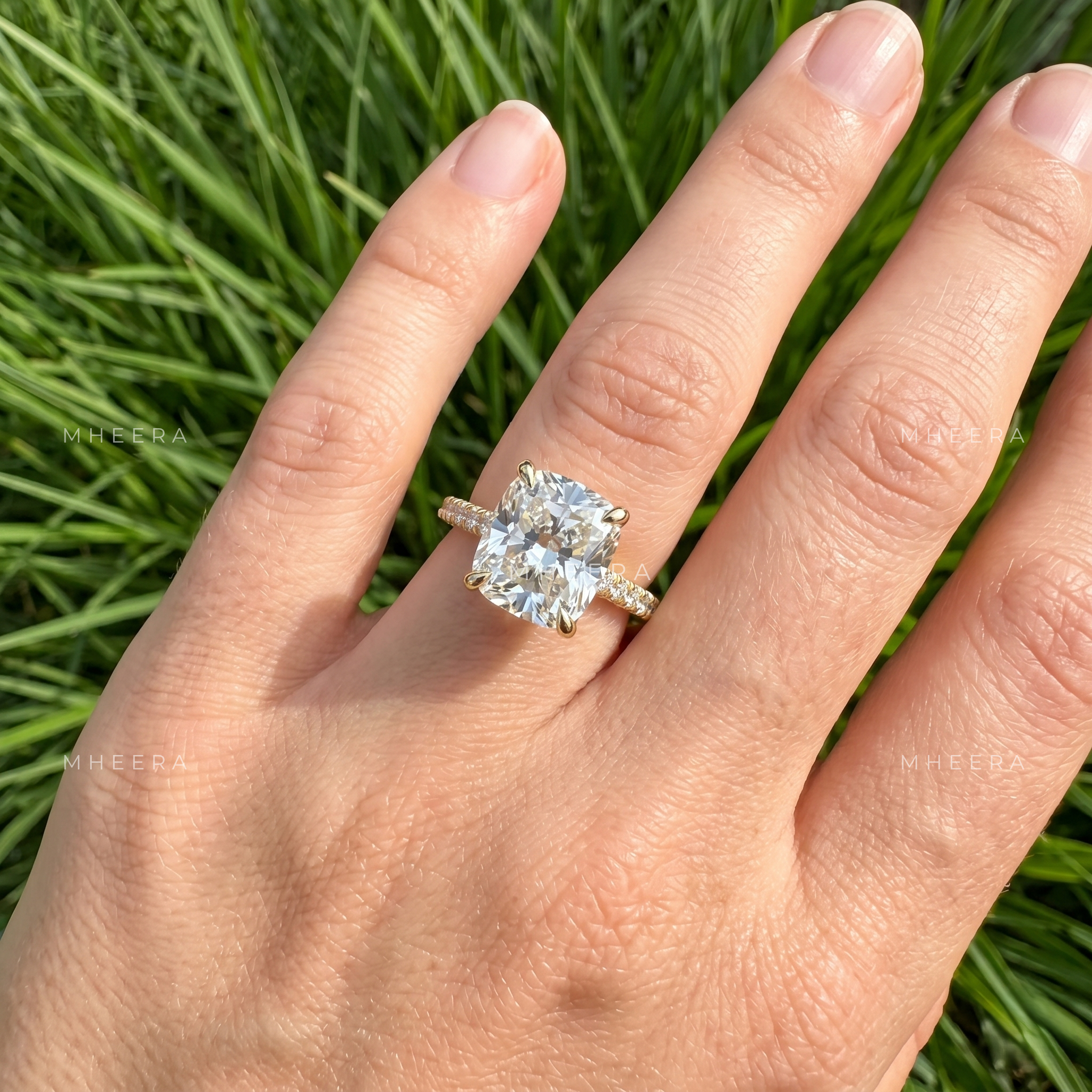 Serenity Cushion Brilliance Lab Grown Engagement Ring