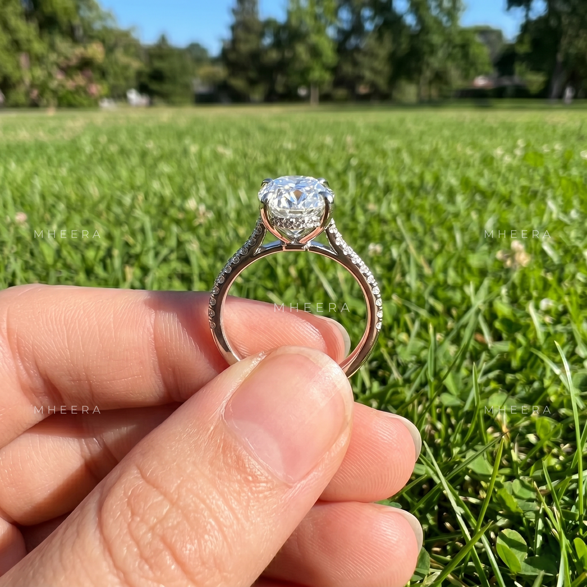 Majestic Oval Brilliance Lab-Grown Diamond Engagement Ring