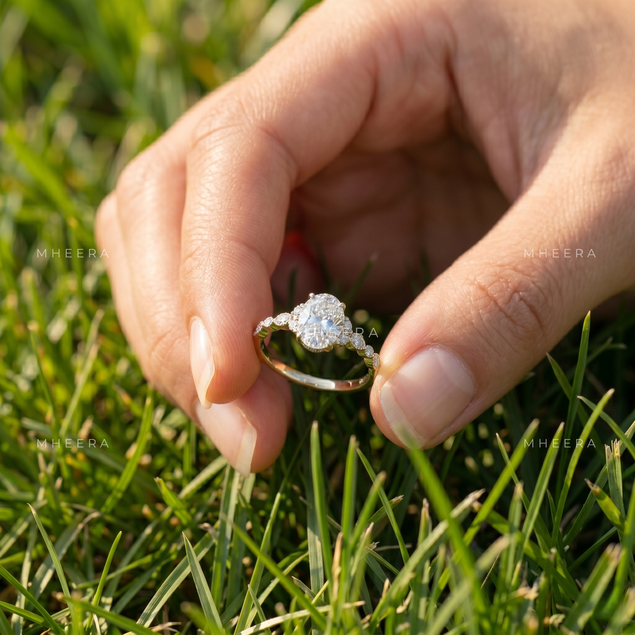 Ethereal Oval Radiance Moissanite Engagement Ring