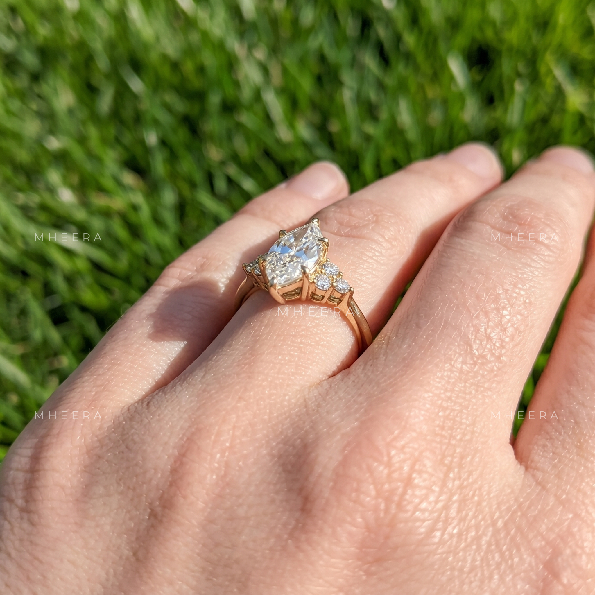 Celestial Marquise Radiance Lab Diamond Engagement Ring